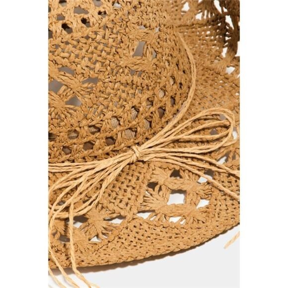✨NWT Fame‎ Western Straw Braided Cowboy Sun Hat - Picture 2 of 3